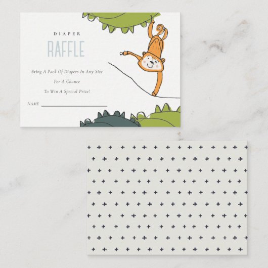 Tropisch Baby shower van wilde aap, luiend tapriet Informatiekaartje (Voorkant / Achterkant)