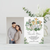 Tropisch Baby shower van wilde Oerwouden Safari Bedankkaart (Staand voorkant)