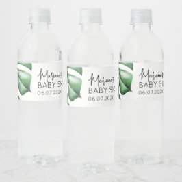 Tropisch Baby shower Waterflesetiket Waterfles Etiket