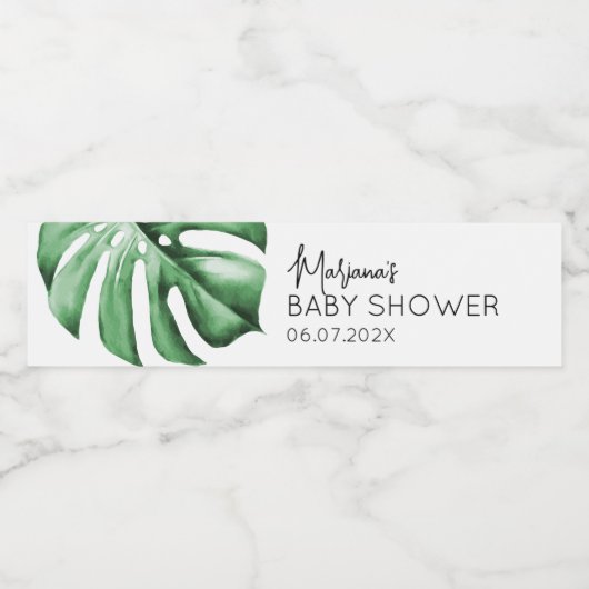 Tropisch Baby shower Waterflesetiket Waterfles Etiket (Enkel label)