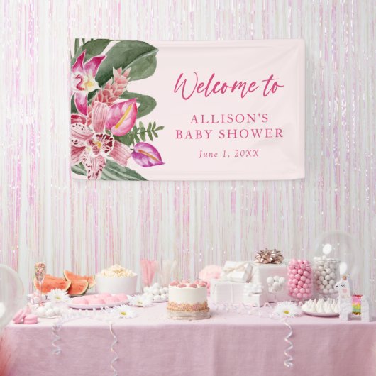 Tropisch Baby shower Welkom Spandoek (Feest)