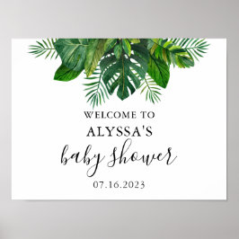 Tropisch Baby shower Welkome Poster