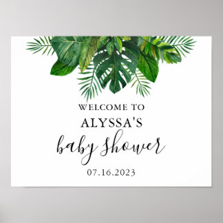 Tropisch Baby shower Welkome Poster