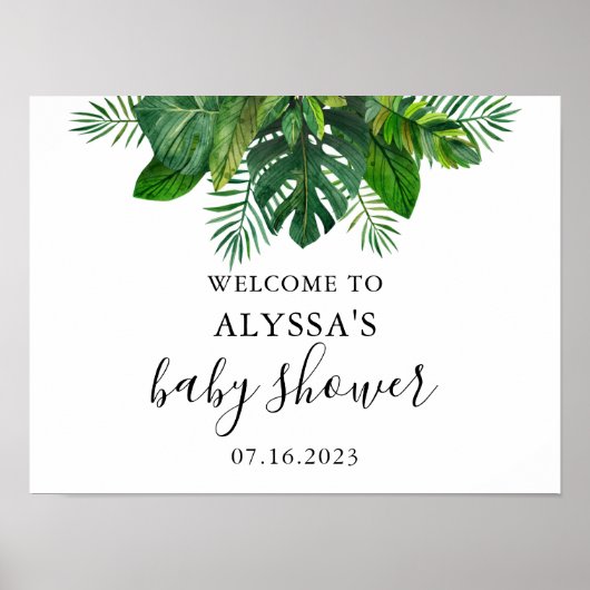 Tropisch Baby shower Welkome Poster (Voorkant)