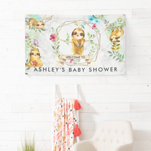 Tropisch Baby shower — Welkomstbanner Spandoek (Insitu)