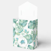 Tropisch Baby shower Zee Schildpad Monstera Leaf Bedankdoosjes (Geopend)