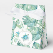 Tropisch Baby shower Zee Schildpad Monstera Leaf Bedankdoosjes (Voorkant Zijde)