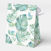 Tropisch Baby shower Zee Schildpad Monstera Leaf Bedankdoosjes (Achterkant)
