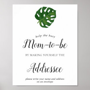 Tropisch babyshower adres enveloppe kaartje poster