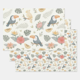 Tropisch babyshower-inpakpapier vellen