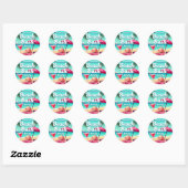 Tropisch Bachelorette Beach Bash 2025 Ronde Sticker (Vel)