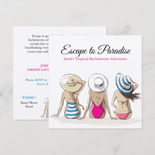 Tropisch Bachelorette Kaart (Voorkant / Achterkant)