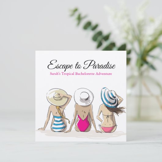 Tropisch Bachelorette Kaart (Staand voorkant)