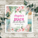 Tropisch Bachelorette Servet<br><div class="desc">Adult thema Hawaiian tropical beach bloemenfeest waterverf graphic bachelorette party. Beach Bachelorette</div>