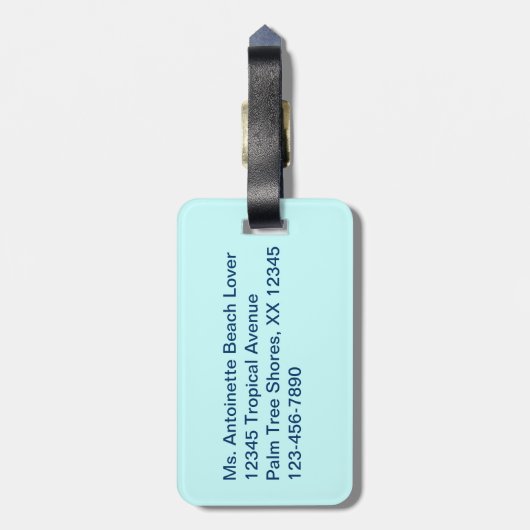 Tropisch Bagagelabel strand (Achterkant verticaal)