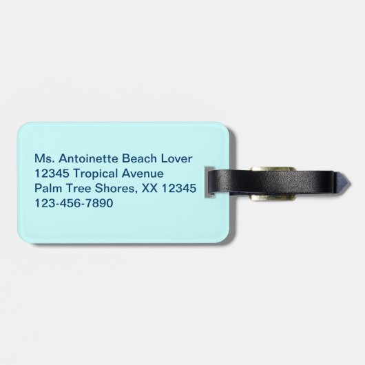Tropisch Bagagelabel strand (Achterkant horizontaal)