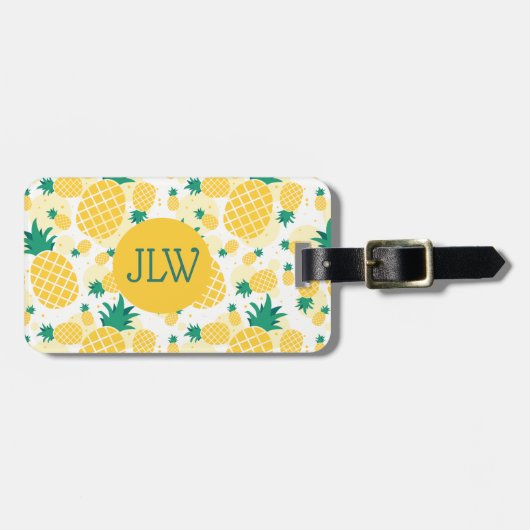 Tropisch Bagagelabel van ananas, vers (Voorkant horizontaal)