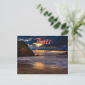 Tropisch Bali Golden Sunset Zee Beach Escape Briefkaart (Staand voorkant)