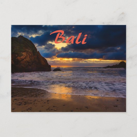 Tropisch Bali Golden Sunset Zee Beach Escape Briefkaart (Voorkant)