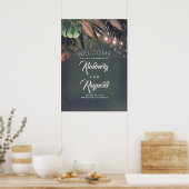 Tropisch balkblad welkomstteken poster (Keuken)