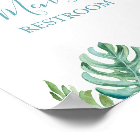 Tropisch balkbordje voor bruiloft poster (Hoek)