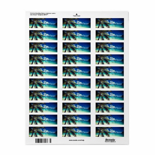 Tropisch balkenetiket etiket (Full Sheet)