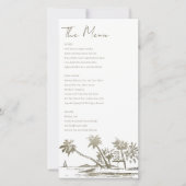 Tropisch balkpalm ketch Wedding Gold Menu Kaart (Voorkant)