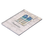 Tropisch balkvenster Wit hout Elegant afbeelding Notitieboek (Linkerzijde)