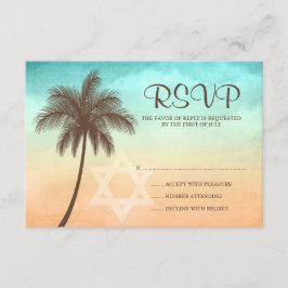 Tropisch balpalm Bat Mitzvah-reactiekaart RSVP Kaartje