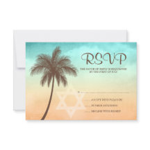 Tropisch balpalm Bat Mitzvah-reactiekaart