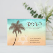Tropisch balpalm Bat Mitzvah-reactiekaart RSVP Kaartje (Staand voorkant)