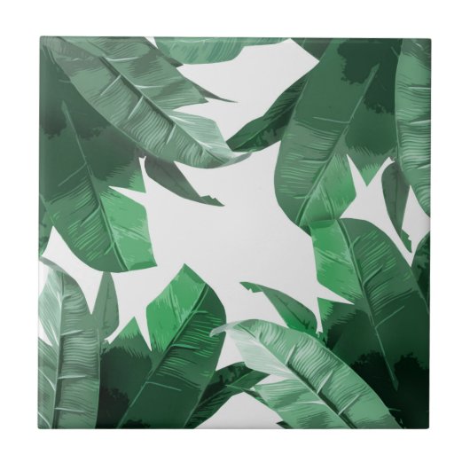 Tropisch Banana Leaf Print Ceramic Photo Tile Tegeltje (Voorkant)