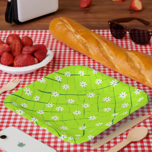 tropisch bananenblad en bloemen groen botanisch papieren bordje