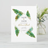 Tropisch bananenblad Save the date Kaart (Staand voorkant)