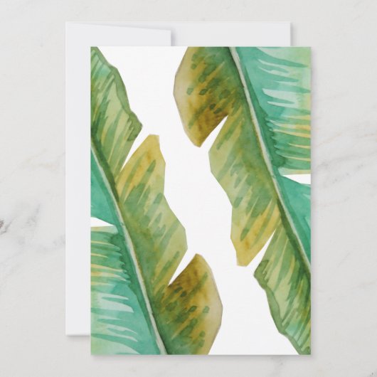 Tropisch bananenblad Save the date Kaart (Achterkant)