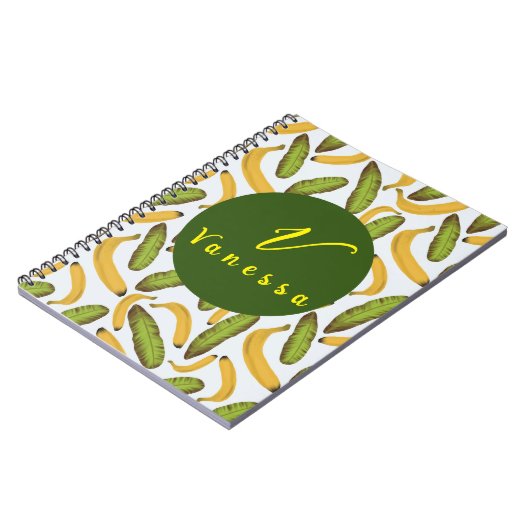 Tropisch bananenbladmonogram notitieboek (Linkerzijde)