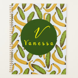 Tropisch bananenbladmonogram planner