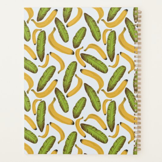 Tropisch bananenbladmonogram planner (Achterkant)