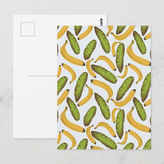 Tropisch bananenbladpatroon briefkaart (Voorkant / Achterkant)