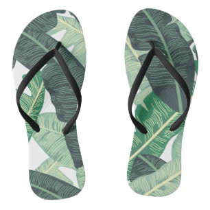 Tropisch bananenbladpatroon teenslippers