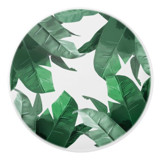 Tropisch bananenleder Druk keramische deurknop af Keramische Knop (Voorkant)