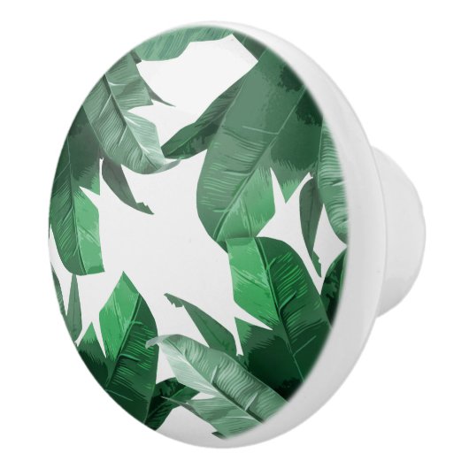 Tropisch bananenleder Druk keramische deurknop af Keramische Knop (Rechts)