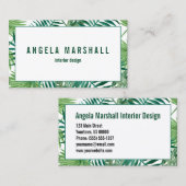 Tropisch Bananpalm Leaf Botanical Visitekaartje (Voorkant / Achterkant)