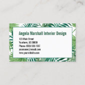 Tropisch Bananpalm Leaf Botanical Visitekaartje (Achterkant)