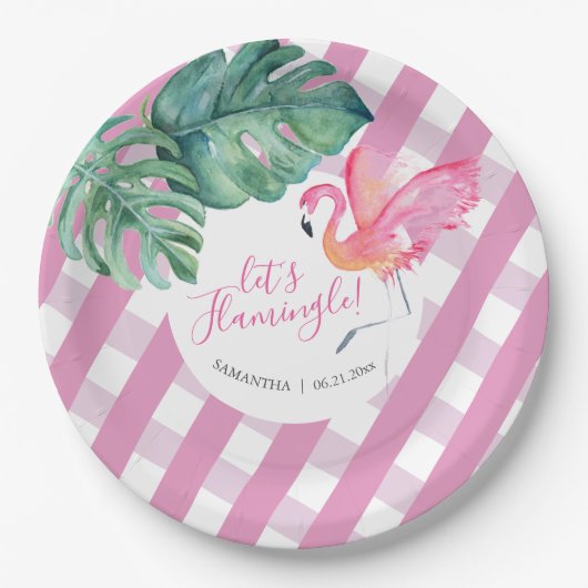 Tropisch BBQ Baby shower Waterverf Bord papier (Voorkant)