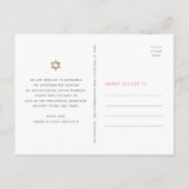 Tropisch BBT Mitzvah Save Date Black Gold Floral Uitnodiging Briefkaart (Achterkant)