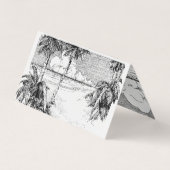  Tropisch Beach Aangepast gevouwen Visitekaartje (Achterkant)