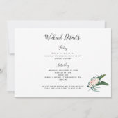 Tropisch Beach Bachelorette Itinerary Kaart (Achterkant)