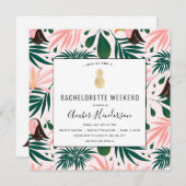 Tropisch Beach Bachelorette Itinerary Kaart (Voorkant / Achterkant)