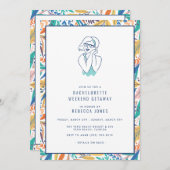 Tropisch Beach Bachelorette Weekend Getaway Kaart (Voorkant / Achterkant)